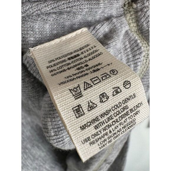 Free People Size Small Palisades Off-The-Shoulder Thermal Sweater Top Grey - Picture 6 of 6